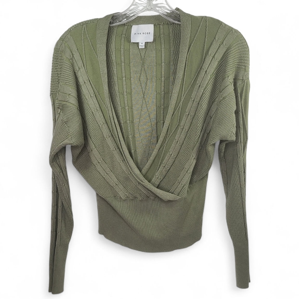 PINK ROSE Suplice Sweater Sage Green Sz M